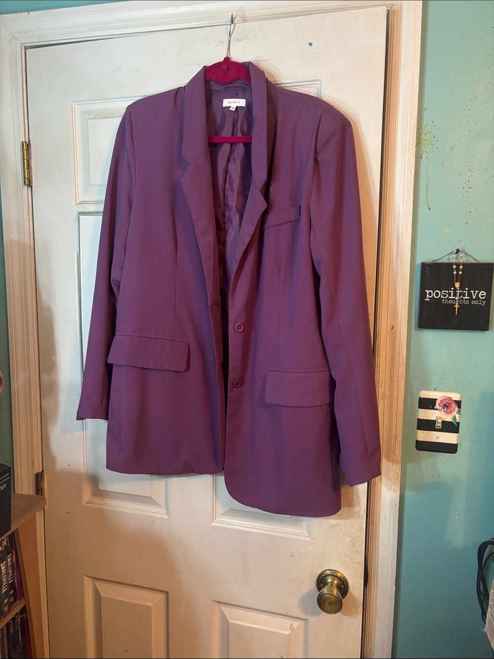 Better Be Plum Purple Blazer Jacket Size Large